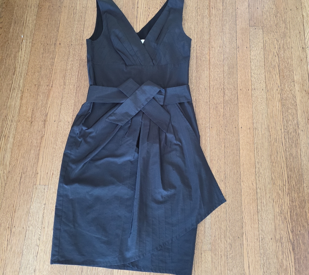 MaxMara Black One-Shoulder Wrap Dress with Asymmetric Skirt